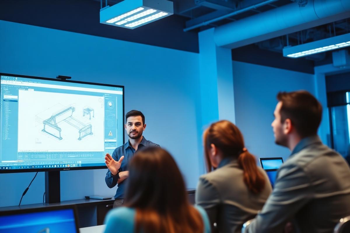 Instructor teaching AutoCAD at Al-Nafi College